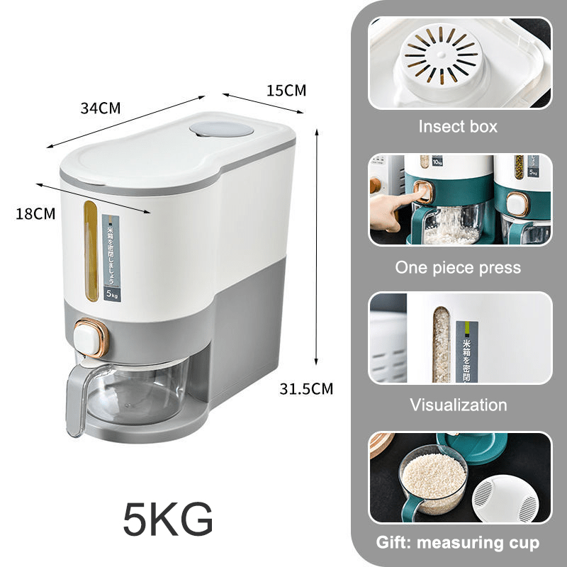 Press-Type Automatic Cereal Dispenser Rice Dispenser