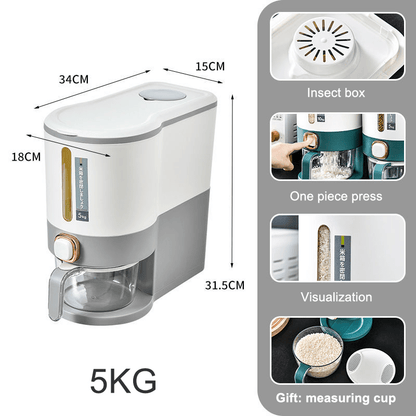 Press-Type Automatic Cereal Dispenser Rice Dispenser