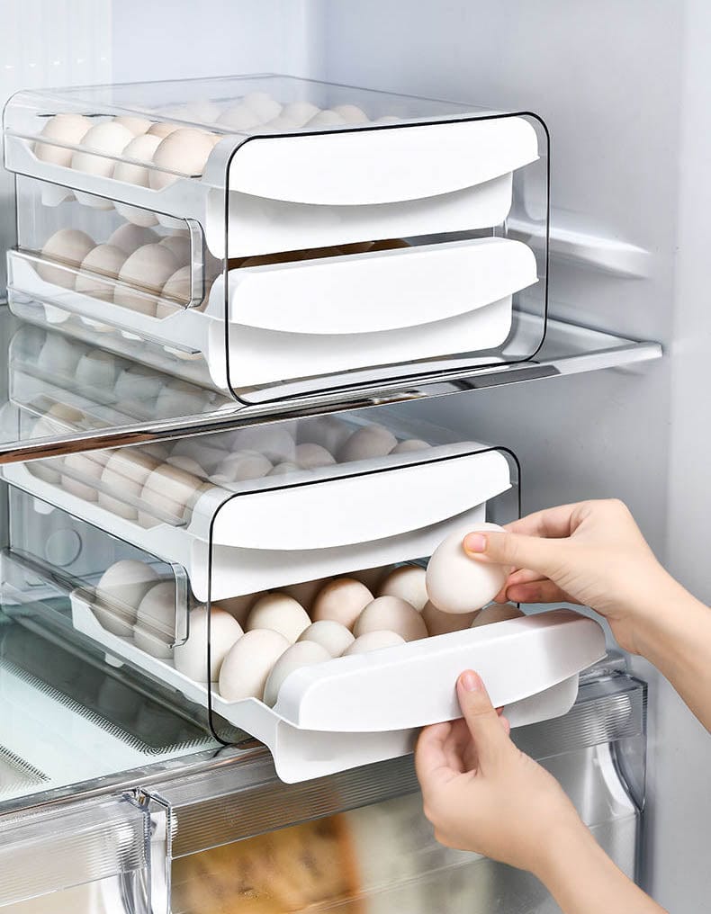 Double Drawer Egg Holder for Refrigerator 40 Grids