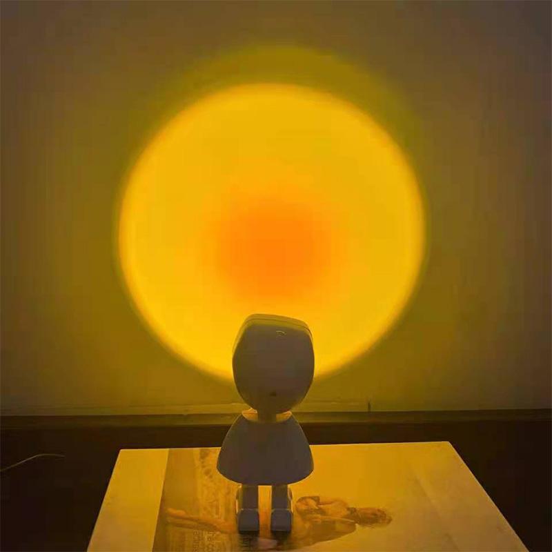 Sunset Lamp Tik tok Sunset Projection lamp USB 360° Led Projector Night Lights Rainbow Sunset Red Selfie Light Bedroom Atmosphere Table Lamp