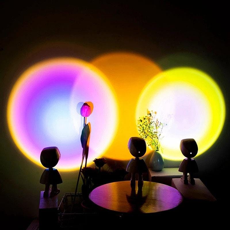 Sunset Lamp Tik tok Sunset Projection lamp USB 360° Led Projector Night Lights Rainbow Sunset Red Selfie Light Bedroom Atmosphere Table Lamp