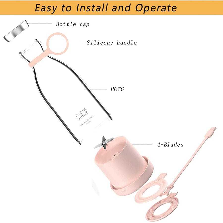 Electric Juicer Portable 4 Blades Blender